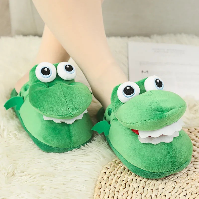 Cartoon Crocodile Cotton Slippers